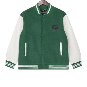 We11done Loose Contrast Color Baseball Jacket